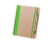 Carnet à spirale en carton recyclé couleur vert