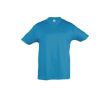 T-shirts basiques pour enfants personnalisés couleur cyan