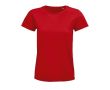 T-shirt éco femme en matières organiques couleur rouge