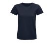 T-shirt éco femme en matières organiques couleur bleu marine