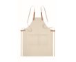 Tablier personnalisé en coton organique couleur beige