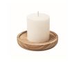 Porte-bougies en bois avec bougie incluse couleur bois