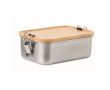 Petite lunch box personnalisable en inox couleur bois