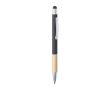 Stylo en bambou avec pointeur tactile couleur noir
