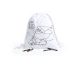 Sac cordon avec coloriage et crayons de cire couleur blanc