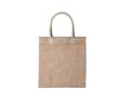 Tote bag en jute avec anses colorés couleur argenté