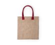 Tote bag en jute avec anses colorés couleur rouge