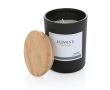 Bougie parfumé avec couvercle en bambou couleur noir
