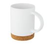 Mug pour entreprise avec base en liège couleur blanc