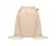 Sac à cordon en coton bio 140 g/m2 couleur beige