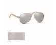 Lunettes de soleil avec branches en bambou couleur argenté brillant