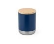 Mug isotherme avec couvercle en bambou couleur bleu marine