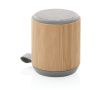 Enceinte en bambou naturel et tissu couleur marron