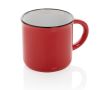 Tasse publicitaire vintage bicolore couleur rouge