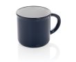 Tasse publicitaire vintage bicolore couleur bleu marine