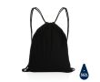 Sac à dos à cordons en coton recyclé couleur noir