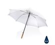 Parapluie recyclé avec manche en bambou couleur blanc
