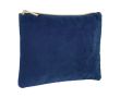 Trousse de toilette en velours avec anse dorée couleur bleu marine