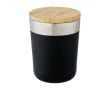 Verre isotherme avec couvercle en bambou couleur noir
