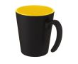 Mug publicitaire bicolore avec anse originale couleur jaune