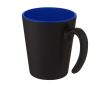 Mug publicitaire bicolore avec anse originale couleur bleu