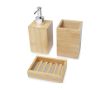 Ensemble de trois accessoires de salle de bain couleur naturel