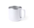 Mug publicitaire en acier et design bicolore couleur blanc