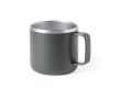 Mug publicitaire en acier et design bicolore couleur gris