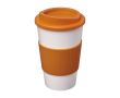 Verre à emporter en plastique avec sac couleur orange