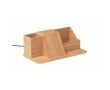 Organisateur de table avec chargeur couleur bois