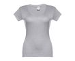 T-shirt floqué avec col V pour femme 150 g/m2 couleur gris chiné