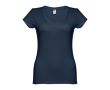 T-shirt floqué avec col V pour femme 150 g/m2 couleur bleu foncé