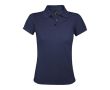 Polo femme polyester et coton 200 g/m2 couleur bleu marine