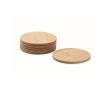 6 sous-verres ronds en bambou couleur bois