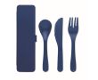 Ensemble de couverts réutilisables en boîte couleur bleu