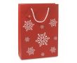 Grand sac de Noël avec flocons couleur rouge