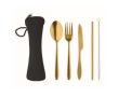 Set de couvert en acier inoxydable couleur doré