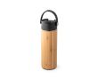 Bouteille thermos en bambou et en acier couleur noir