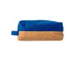 Trousse de toilette en polyester et liège couleur bleu