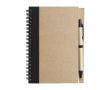 Carnet avec couverture et stylo recyclés couleur noir