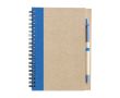 Carnet avec couverture et stylo recyclés couleur bleu ciel