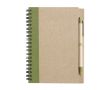 Carnet avec couverture et stylo recyclés couleur vert clair