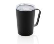 Tasse thermique en acier recyclé avec poignée couleur noir