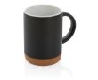 Tasse publicitaire colorée avec base en liège couleur noir