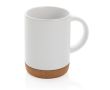 Tasse publicitaire colorée avec base en liège couleur blanc