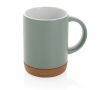 Tasse publicitaire colorée avec base en liège couleur vert menthe