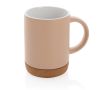 Tasse publicitaire colorée avec base en liège couleur marron clair
