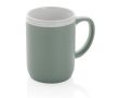Tasse en céramique avec bord blanc couleur vert