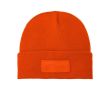 Bonnet publicitaire avec impression étiquette couleur orange