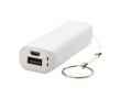 Power Bank coloré 1 200 mAh avec porte-clés couleur blanc